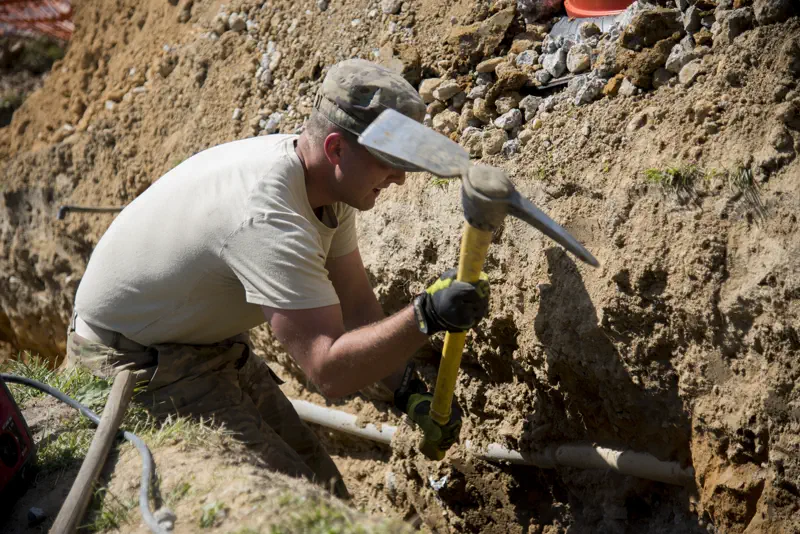 French drain installation for yard drainage in Jacksonville